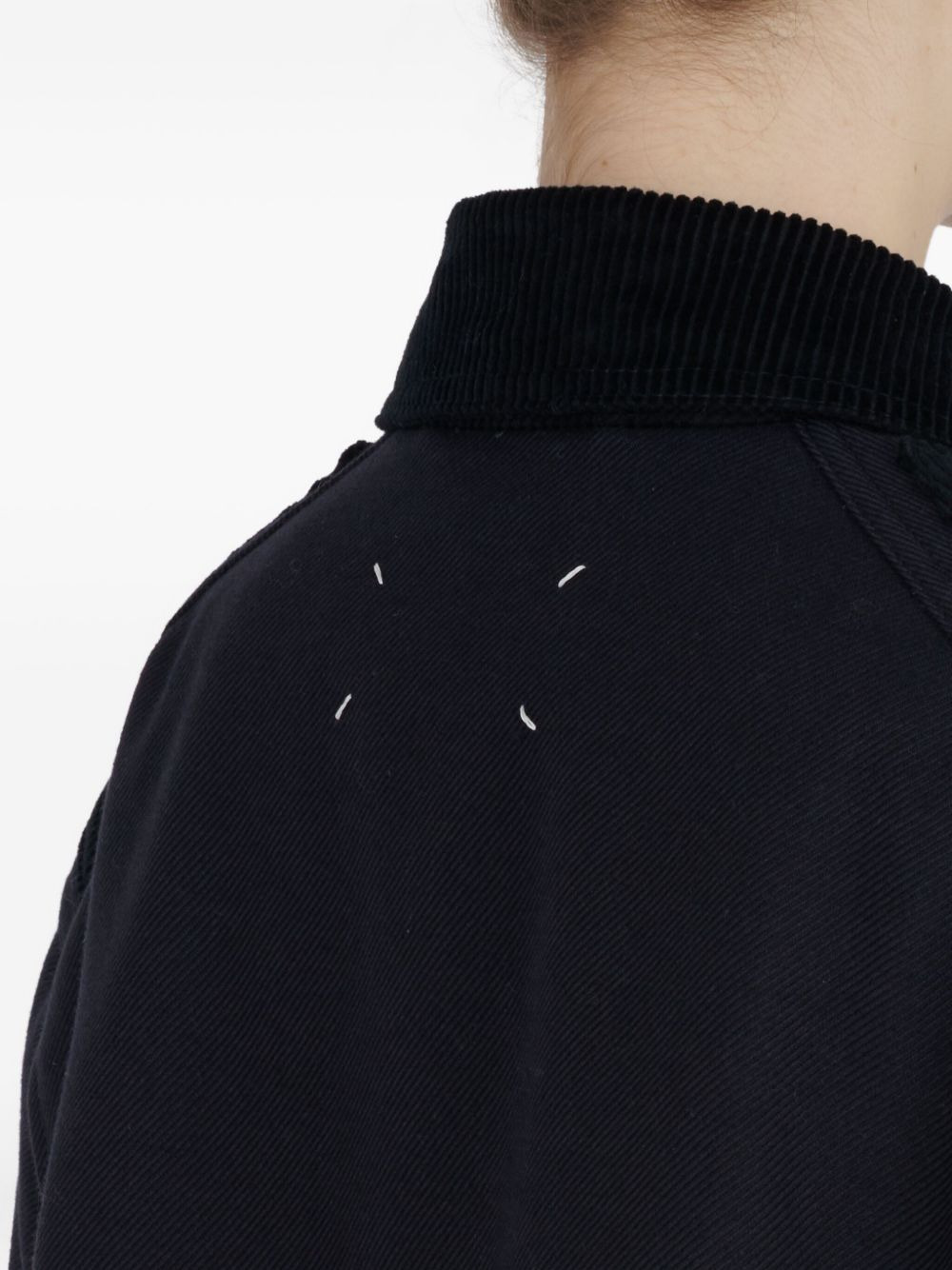 corduroy-collar overshirt - 6