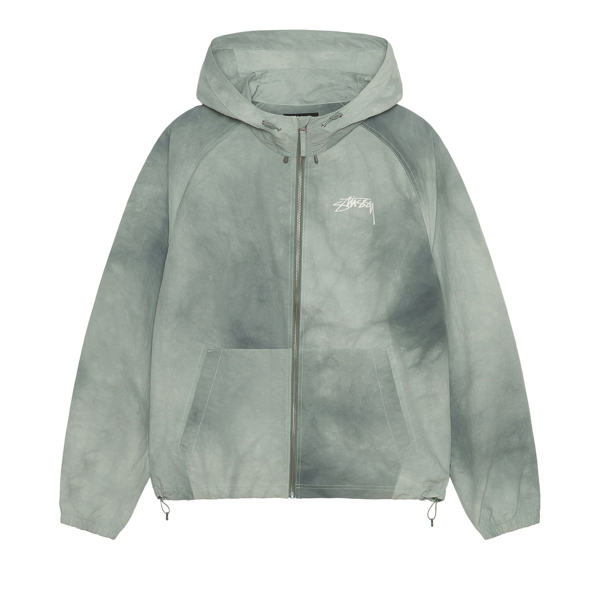 Stussy Beach Shell Wave Dye Zip Hoodie 'Sage' - 1