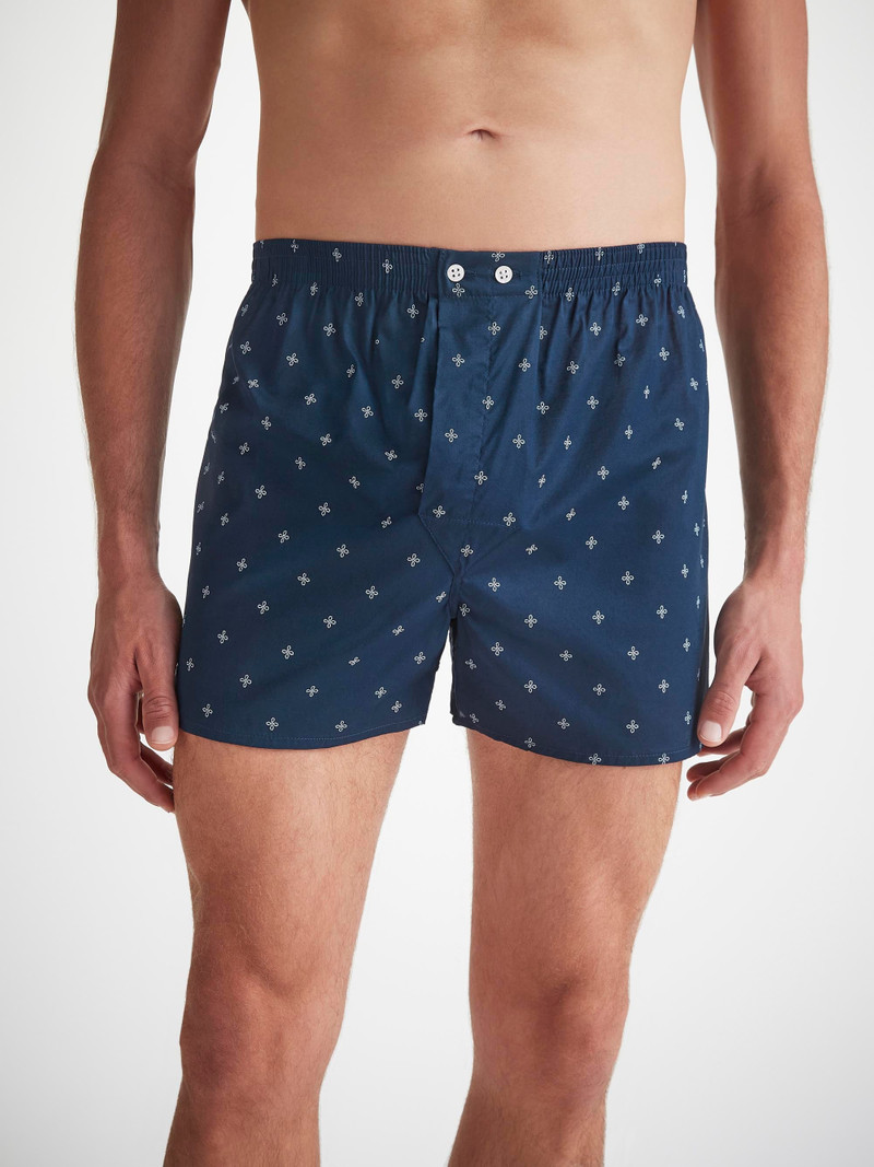 Men's Classic Fit Boxers Nelson 102 Cotton Batiste Navy 3