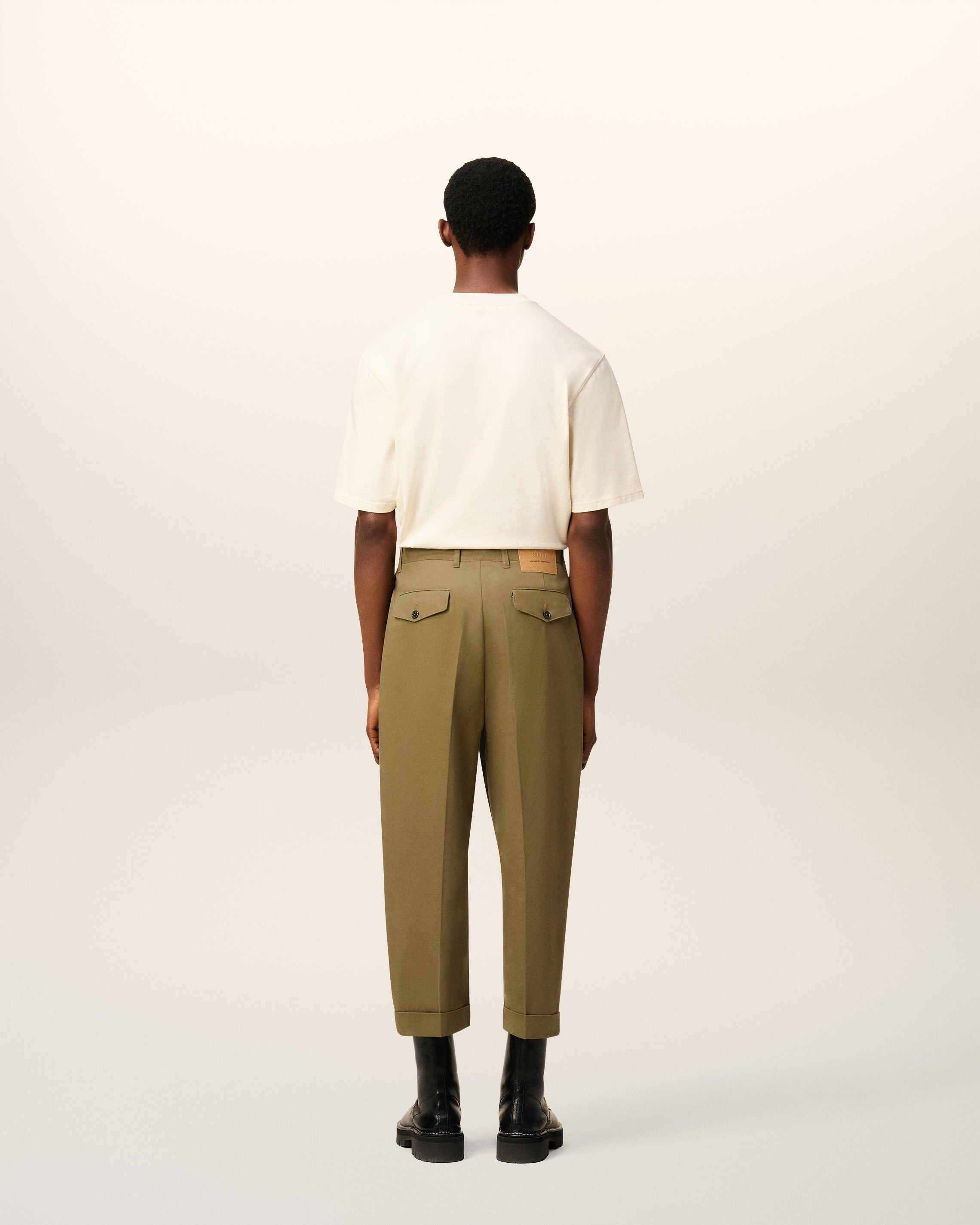 GREEN COTTON CARROT OVERSIZED TROUSERS - 7