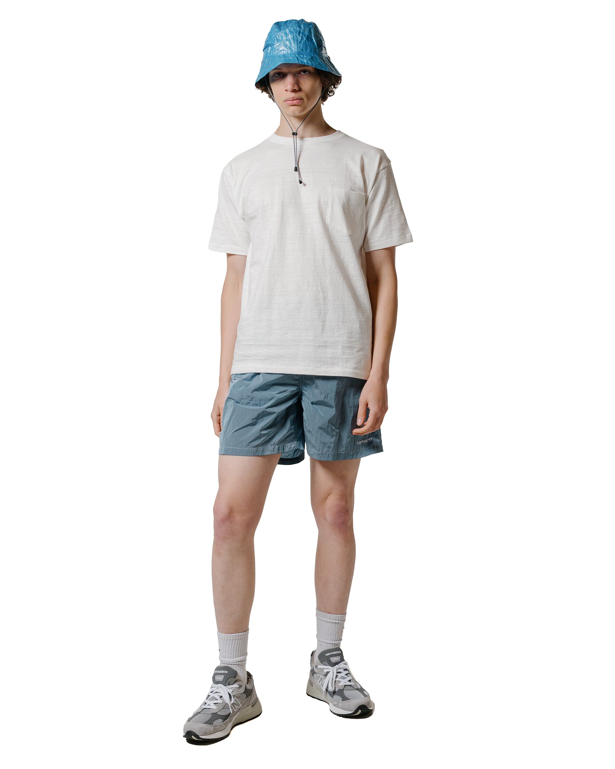 Carhartt W.I.P. Canby Swim Trunk Clay Blue/White - 4