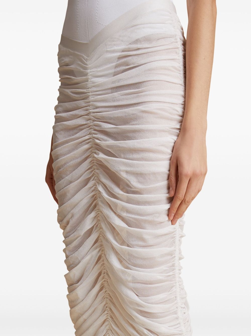 Laure ruched silk skirt - 5