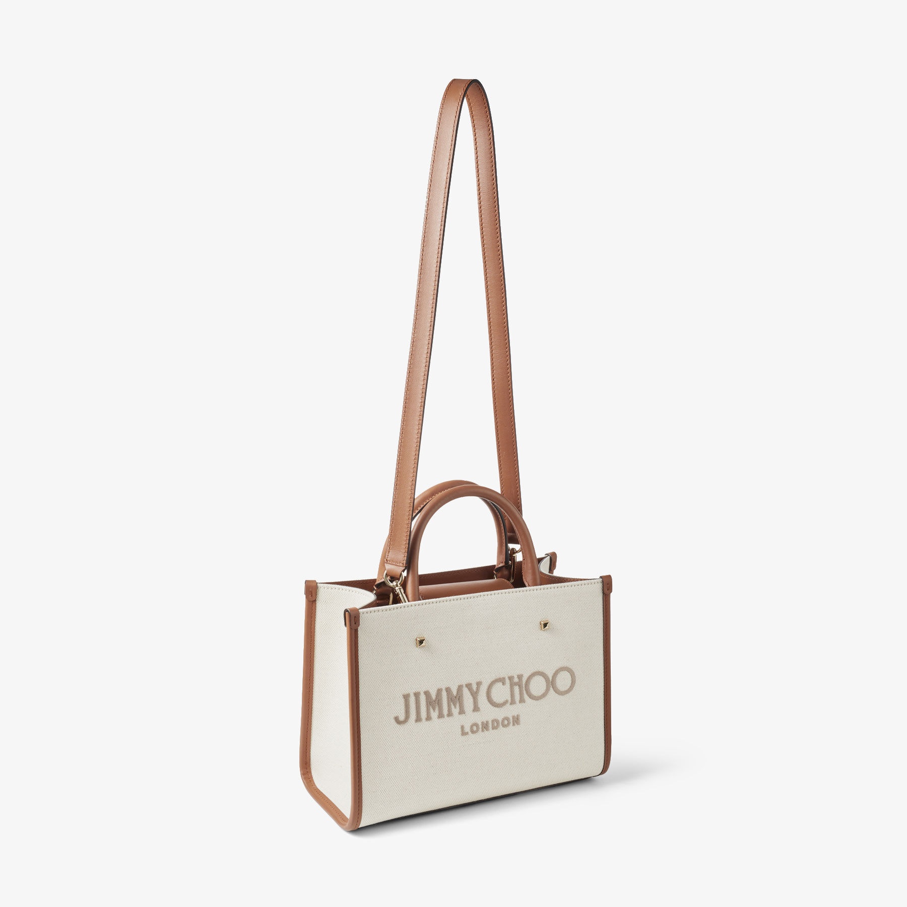 Jimmy Choo Varenne Logo Canvas Tote Bag