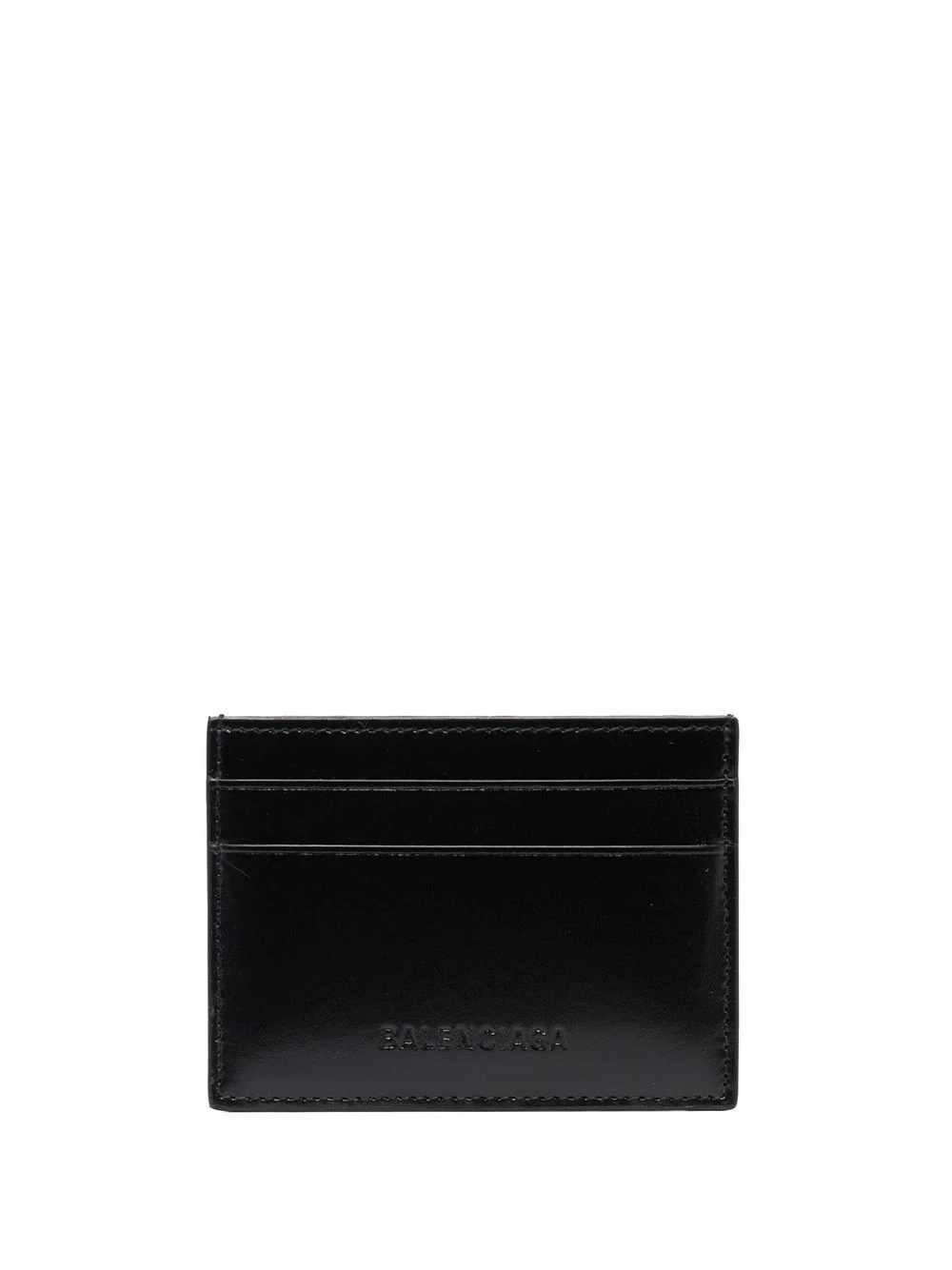 debossed-logo polished-finish cardholder - 1