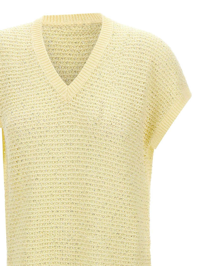 micro sequins V-neck sweater 7