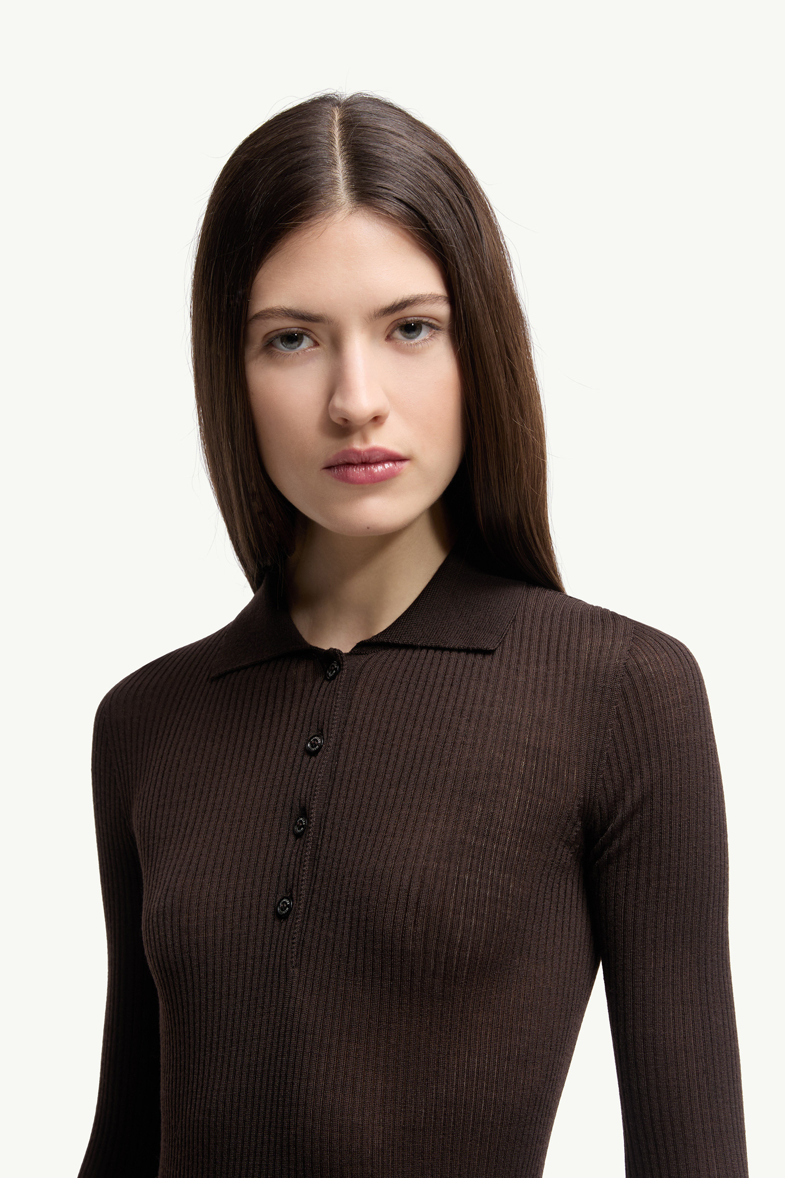 Wool Long Sleeve Polo Shirt - 4