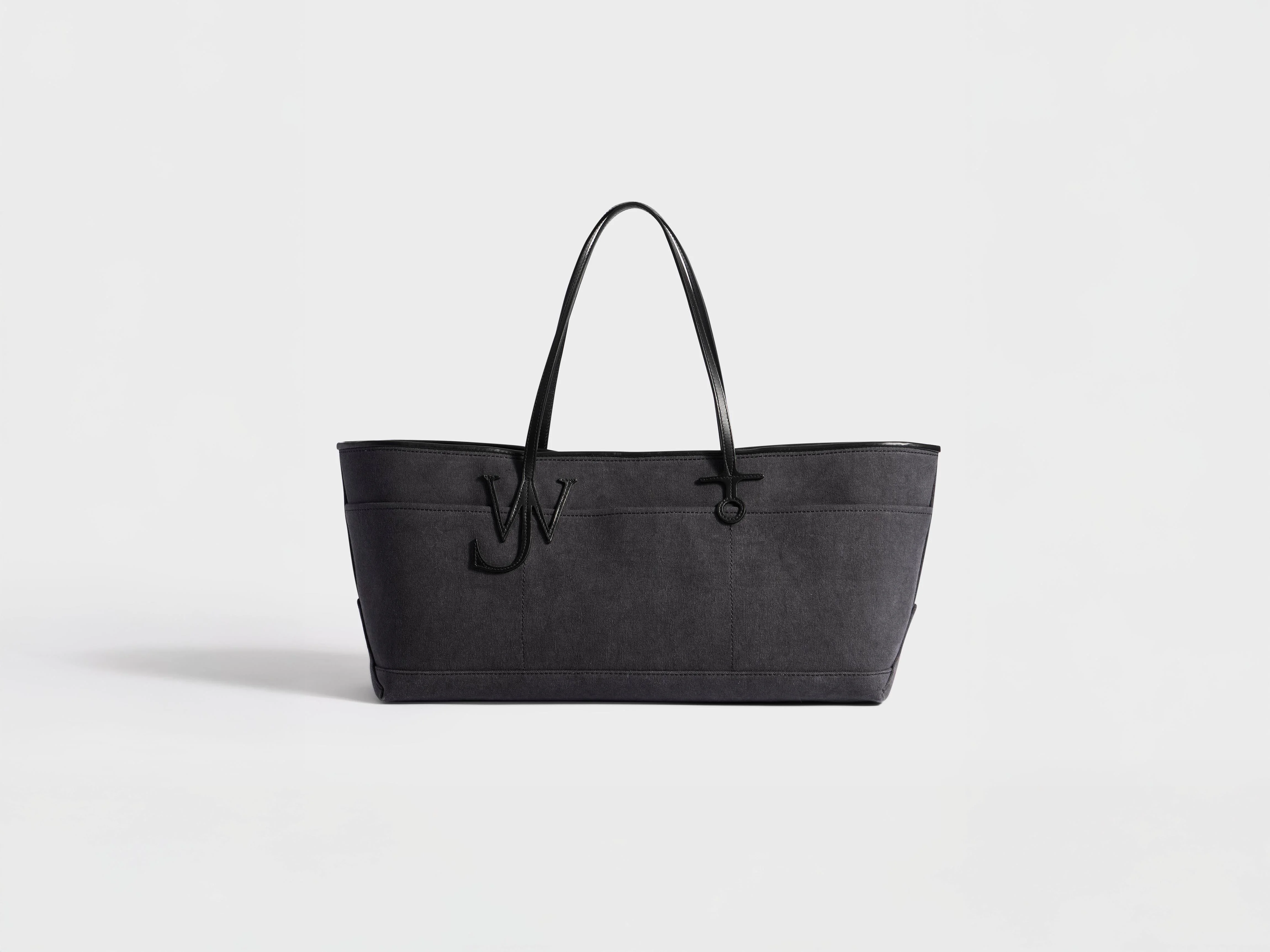 STRETCH ANCHOR CANVAS & LEATHER TOTE IN NAVY - 1