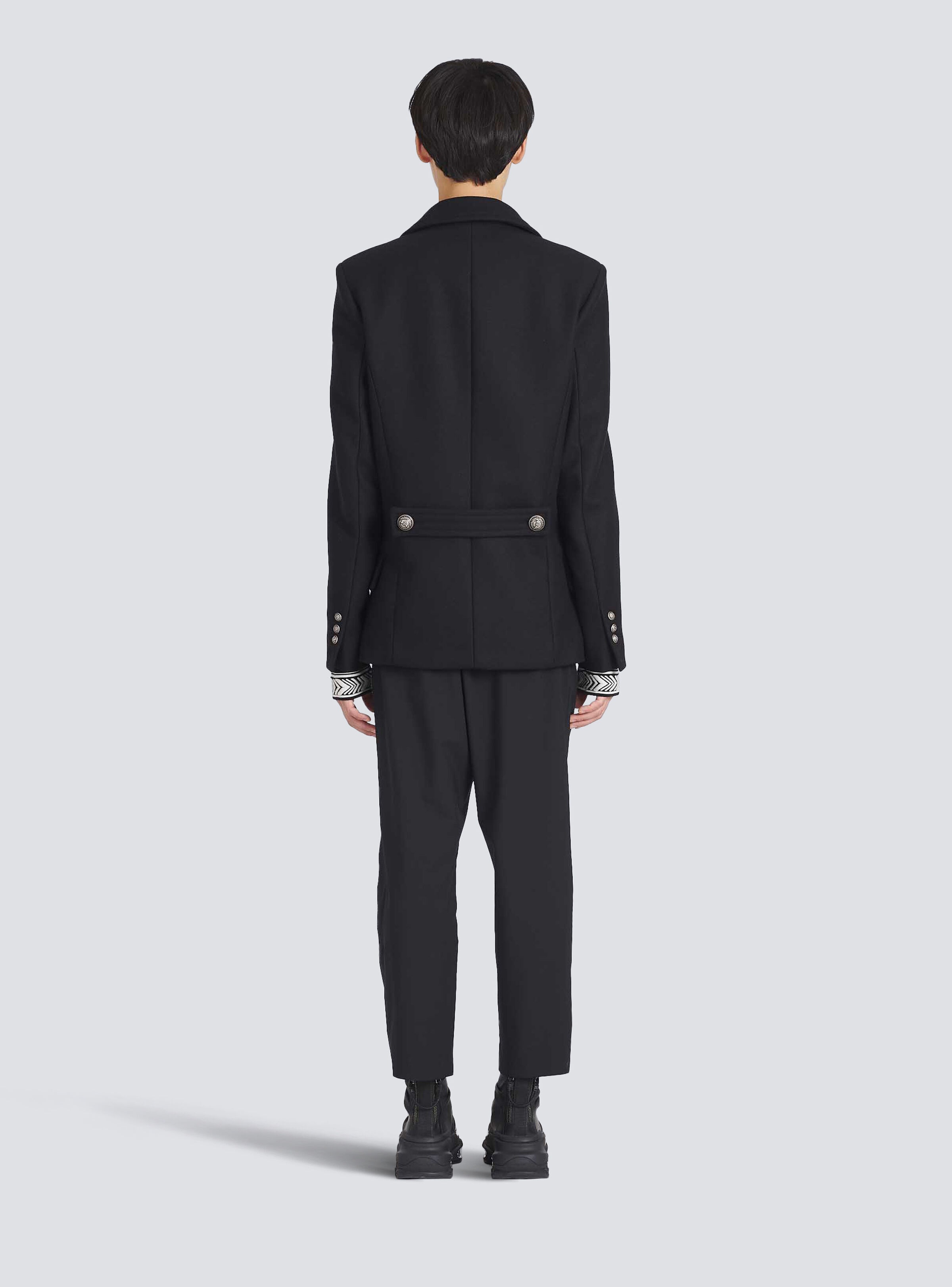 Wool pea coat with double-breasted silver-tone buttoned fastening - 5