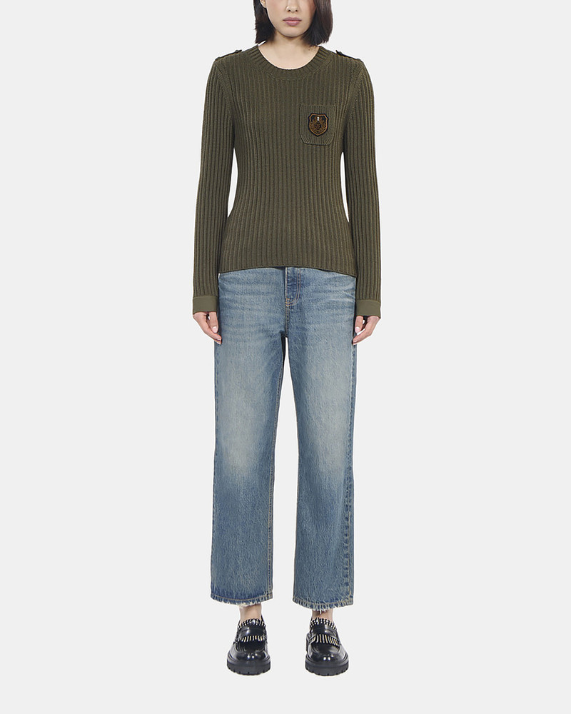 KHAKI RIBBED KNIT SWEATER 3