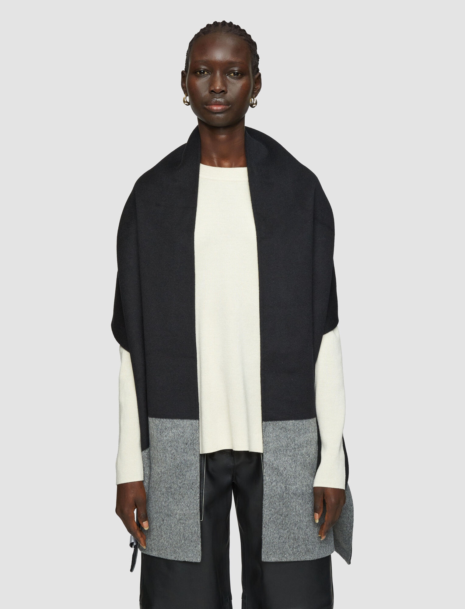 Double Face Wool Colourblock Scarf - 2
