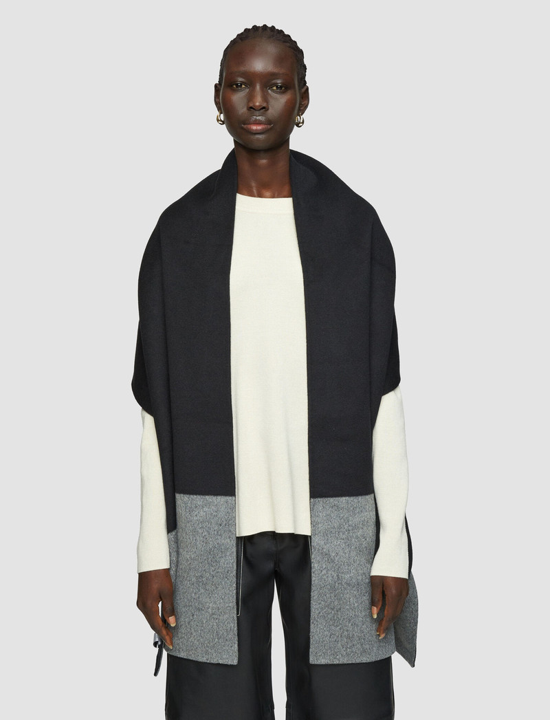 JOSEPH Double Face Wool Colourblock Scarf outlook