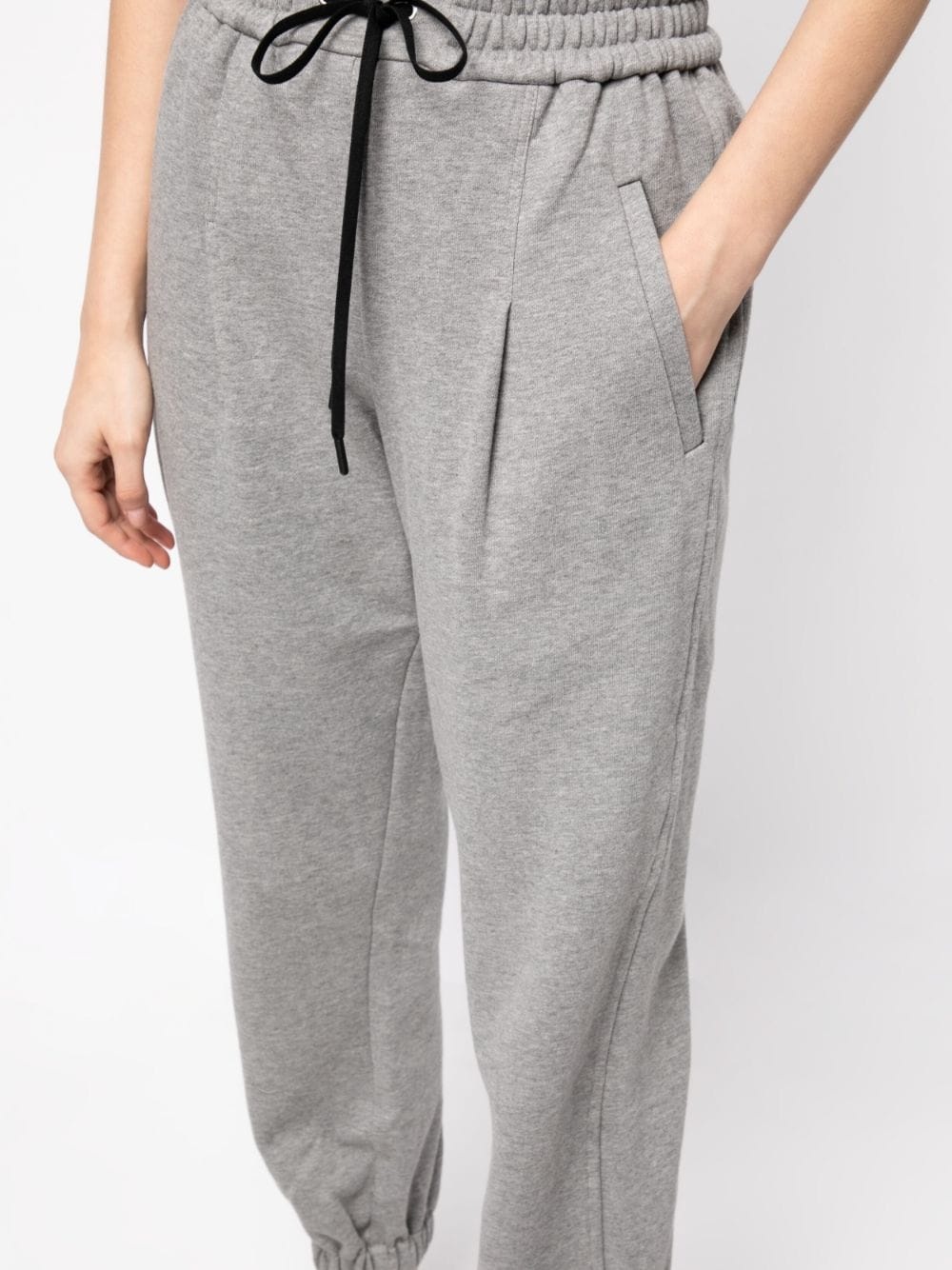 mélange-effect drawstring track pants - 5