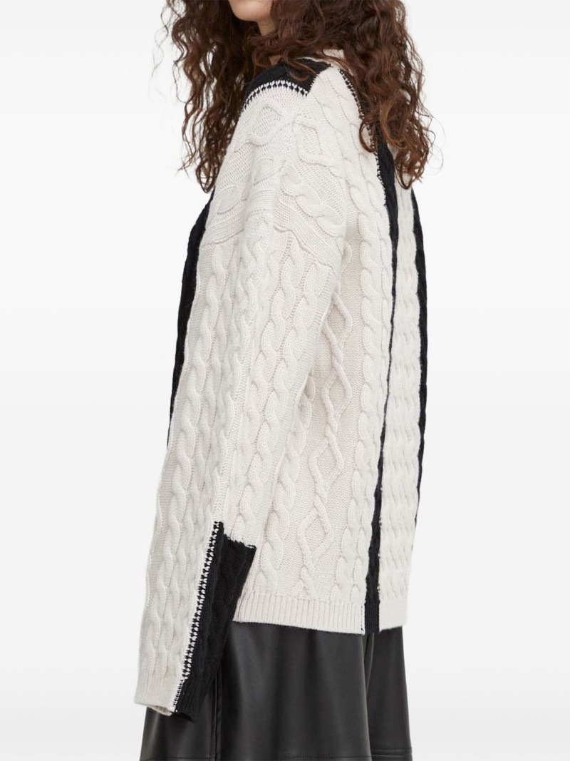 cable knit panelled sweater 4