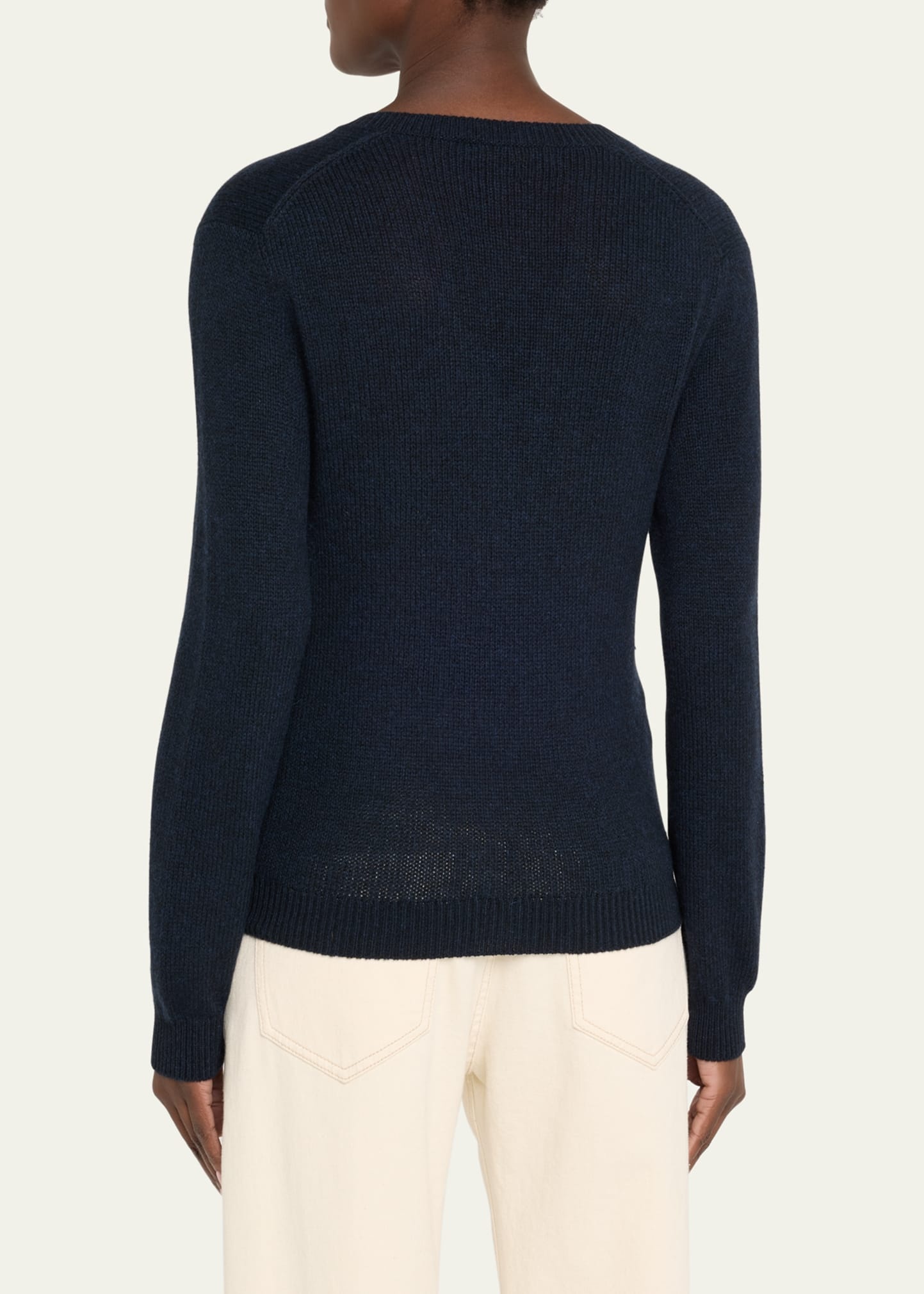Fobello V-Neck GG 8 Baby Cashmere Sweater - 3