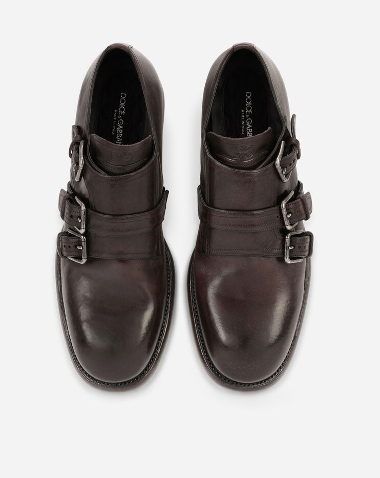 Horse calfskin monk strap shoes - 4