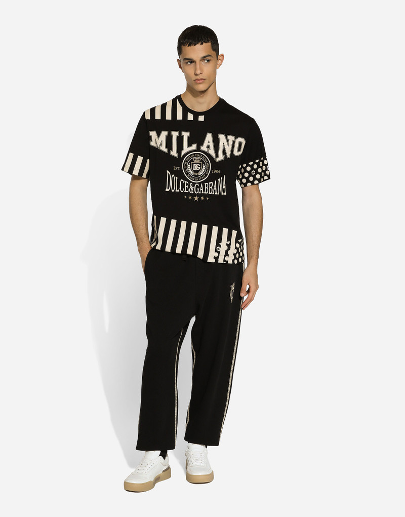 Dolce & Gabbana Printed cotton T-shirt with Dolce&Gabbana logo outlook