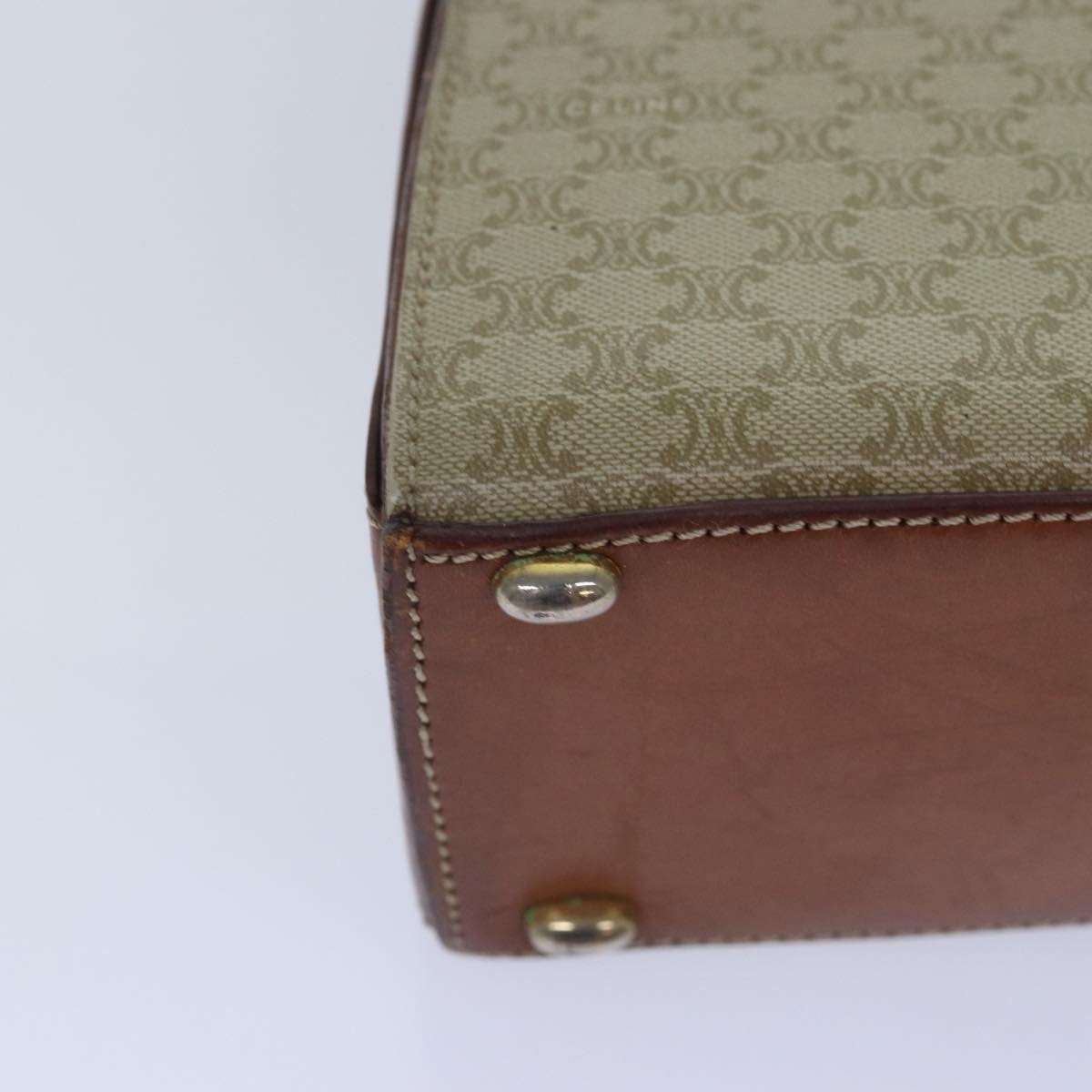 CELINE Macadam Canvas Hand Bag Pvc Leather Beige - 16