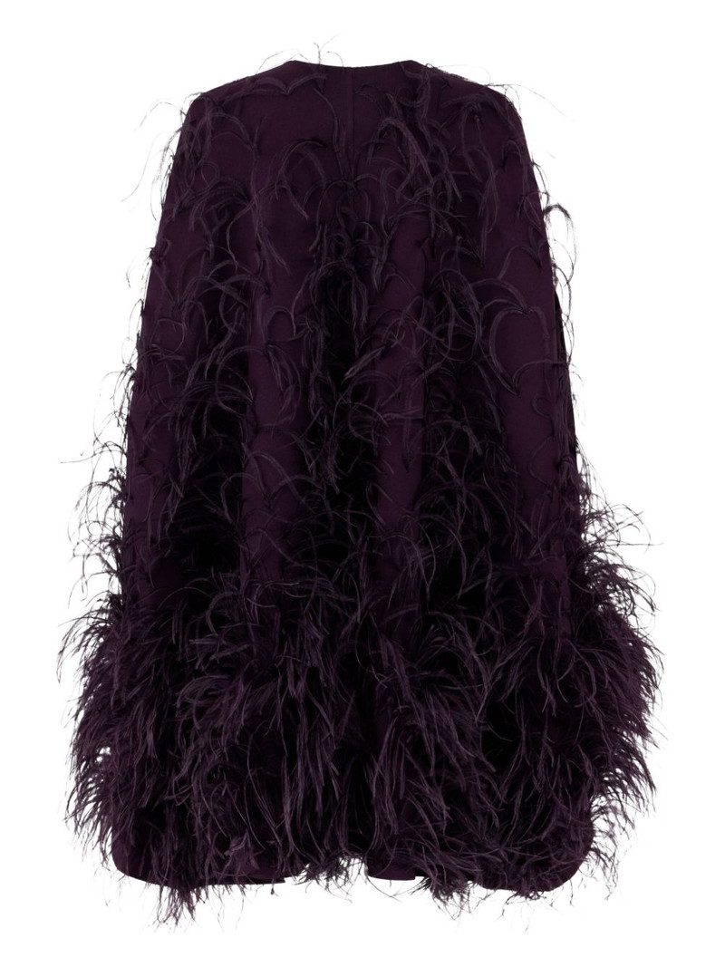 Valentino feather-detailing cape outlook