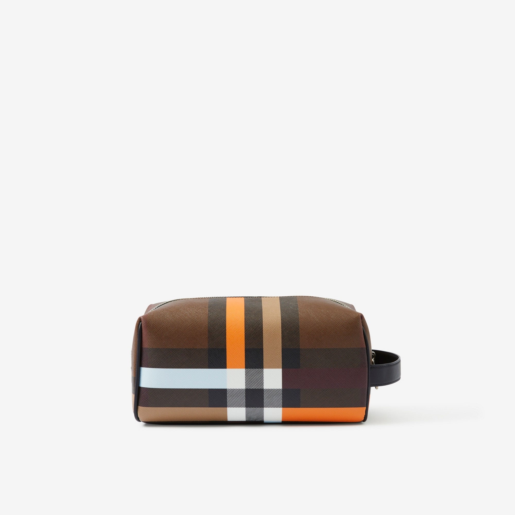 Check and Leather Travel Pouch - 3