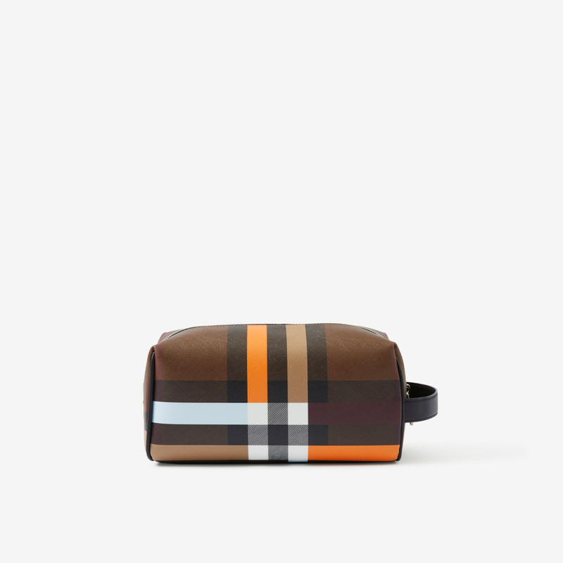 Check and Leather Travel Pouch 3
