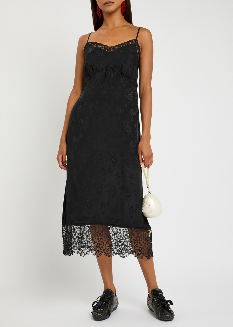 Simone Rocha Floral-jacquard Silk-satin Midi Slip Dress - 4