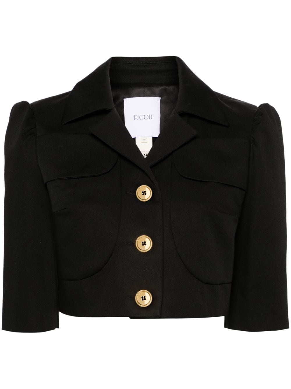single-breasted cropped blazer - 1