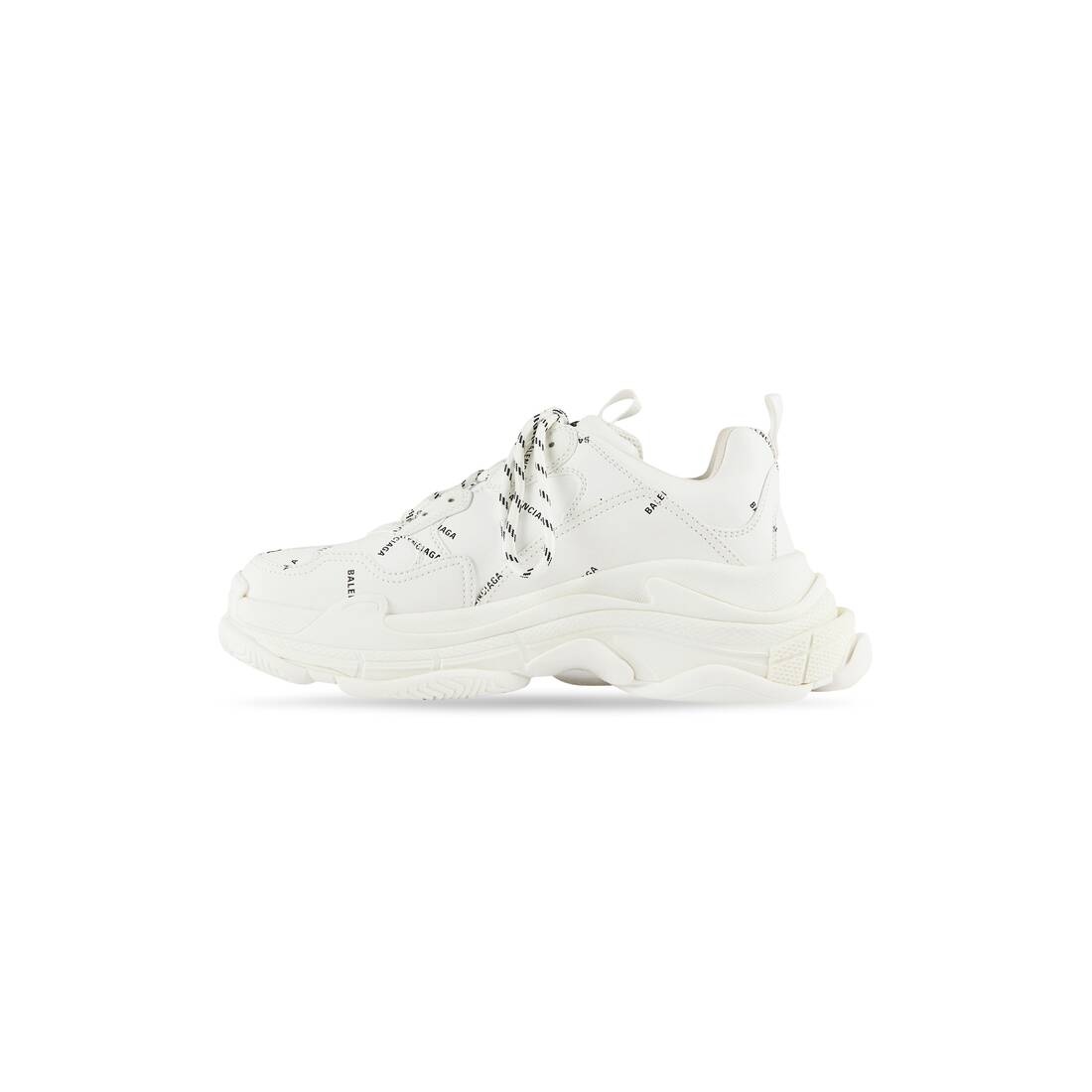Men's Triple S Sneaker Allover Logo in White/black - 3