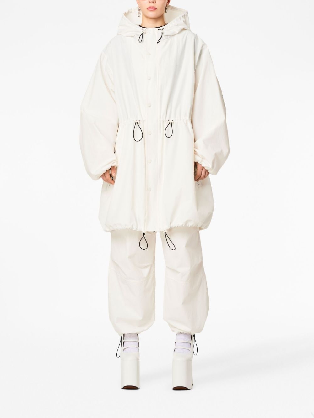 Balloon drawstring-fastening parka - 2