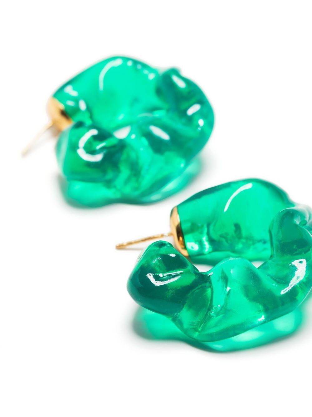 Ruffle abstract hoop earrings - 3