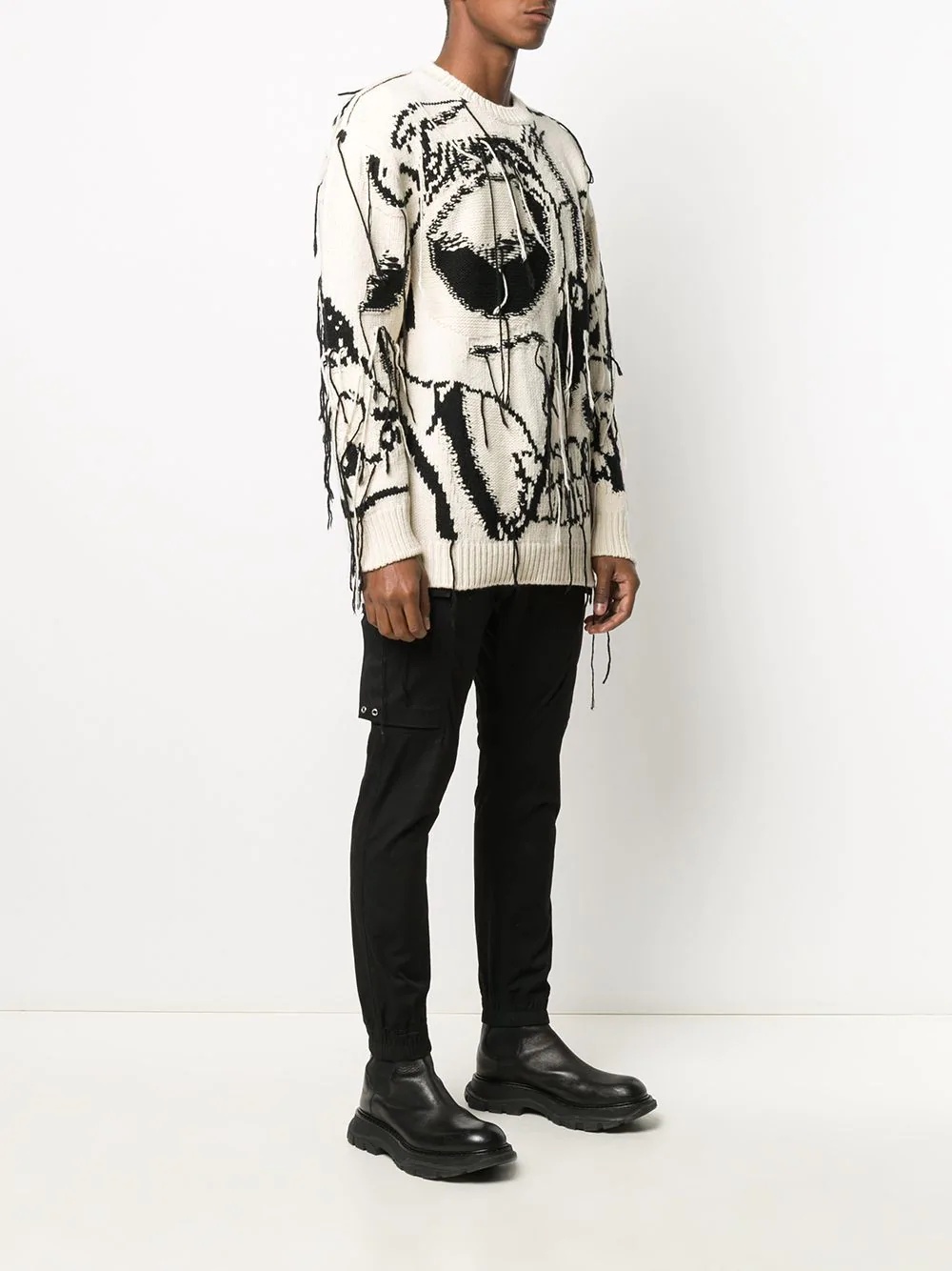 Exploded Skull intarsia jumper - 3