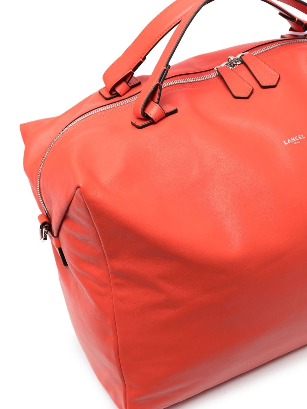 logo-print leather luggage bag - 3