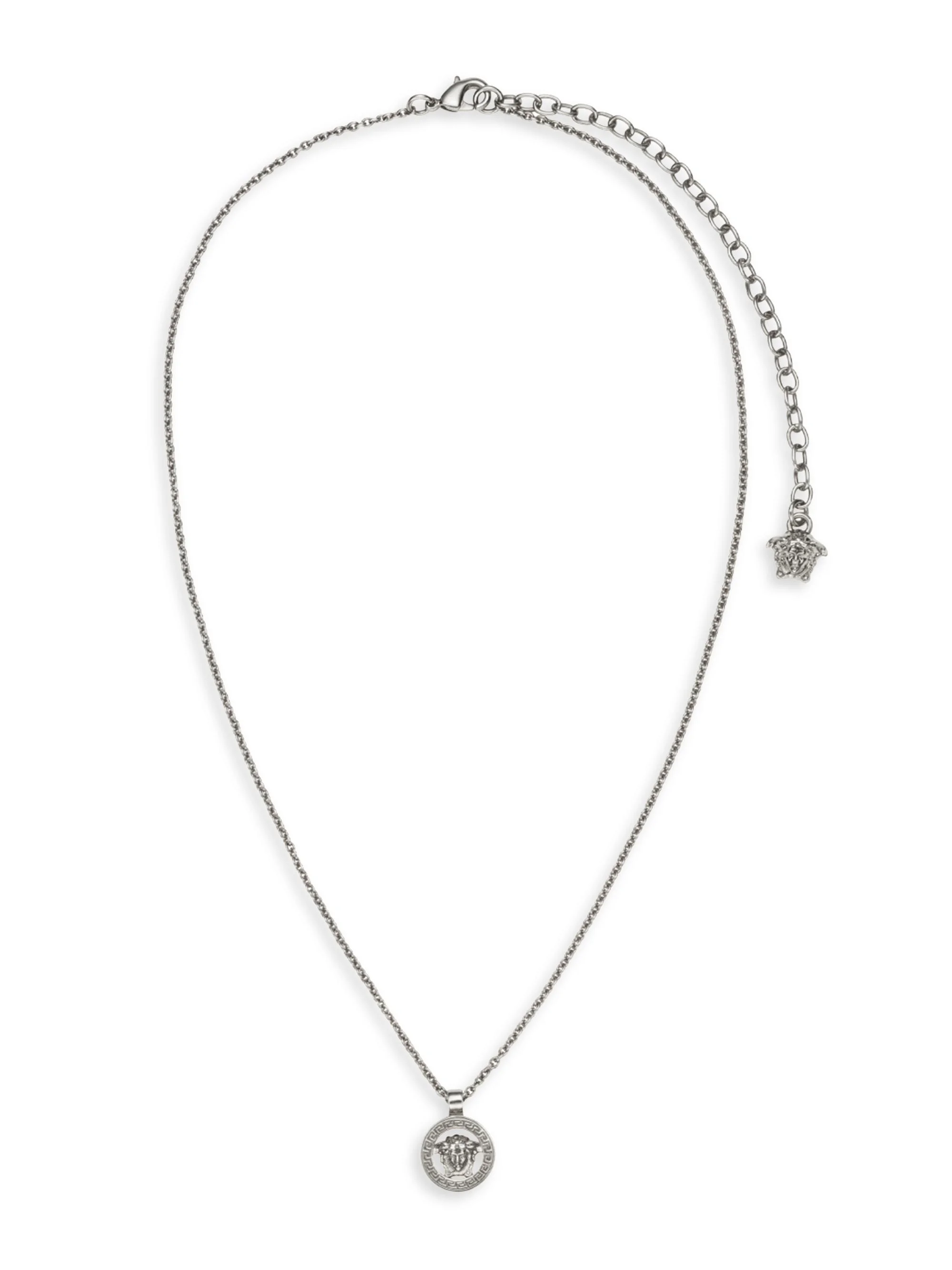 Women's Goldtone Or Silvertone Medusa Pendant Necklace - Palladium Crystal - 1