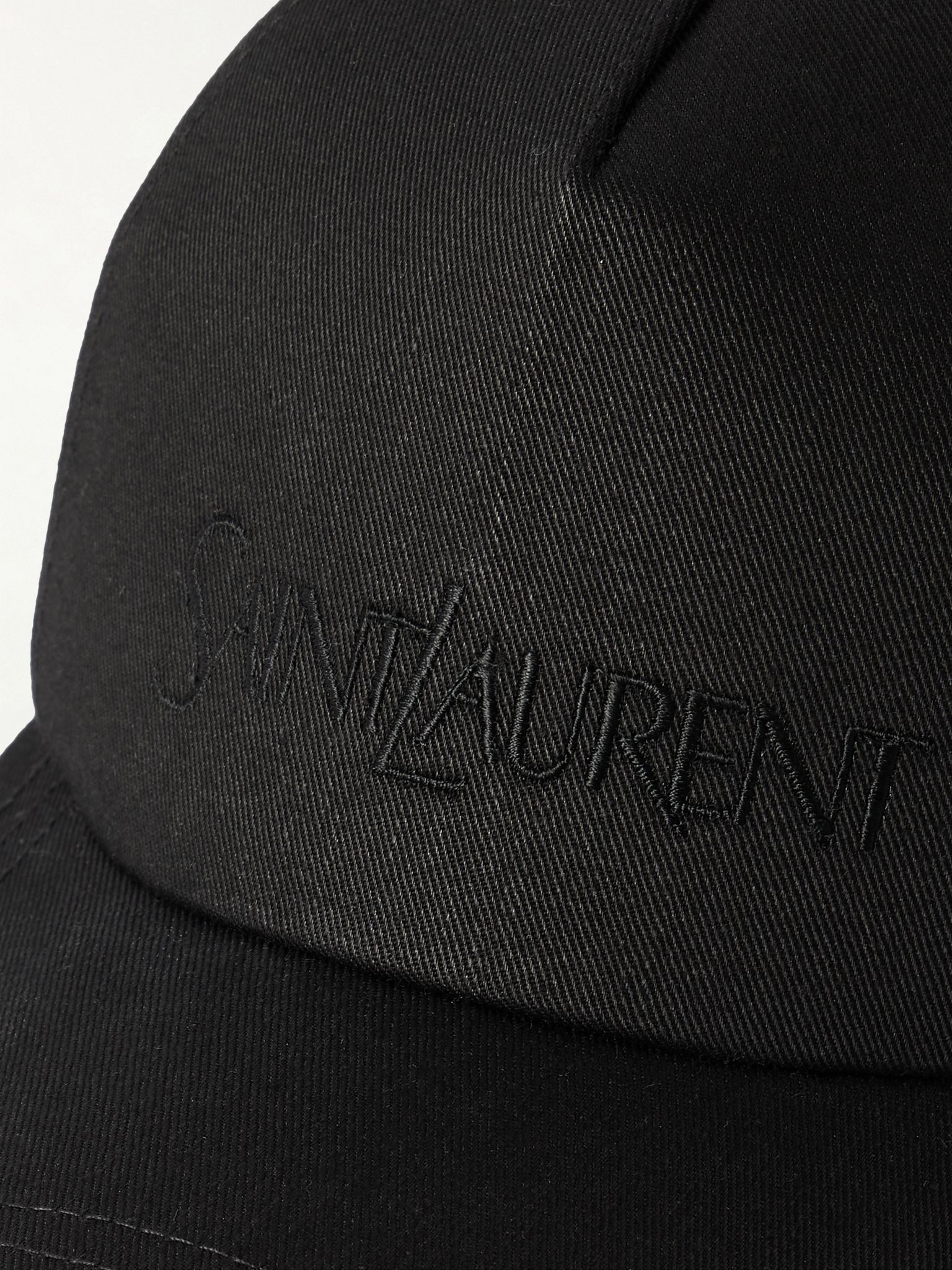 Embroidered cotton and linen-blend gabardine baseball cap Black - 4