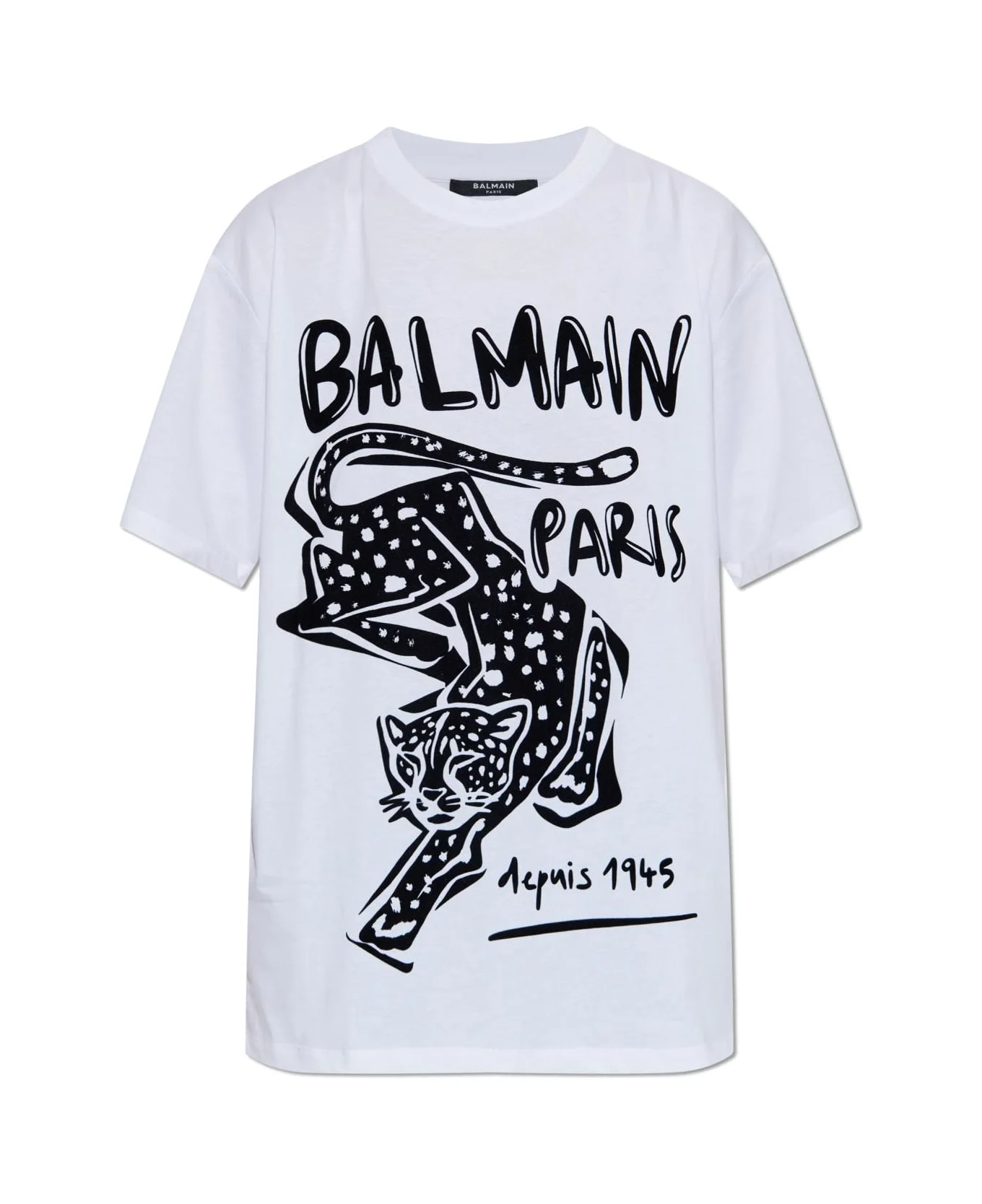 Balmain T-shirt With A Velvet-finish Print - 1
