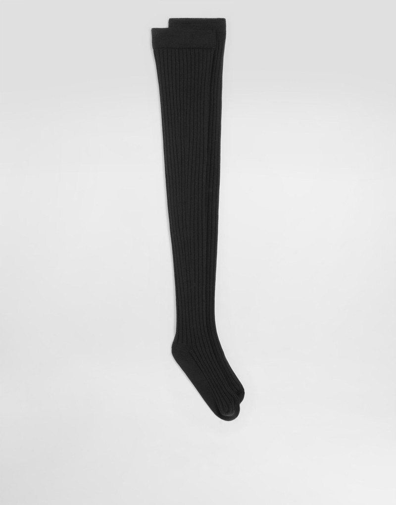 Ribbed stay-up socks 1