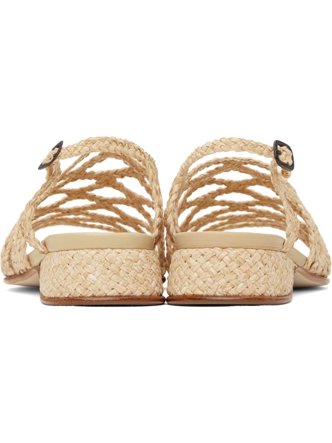 Beige Alzira Raffia Sandals - 2