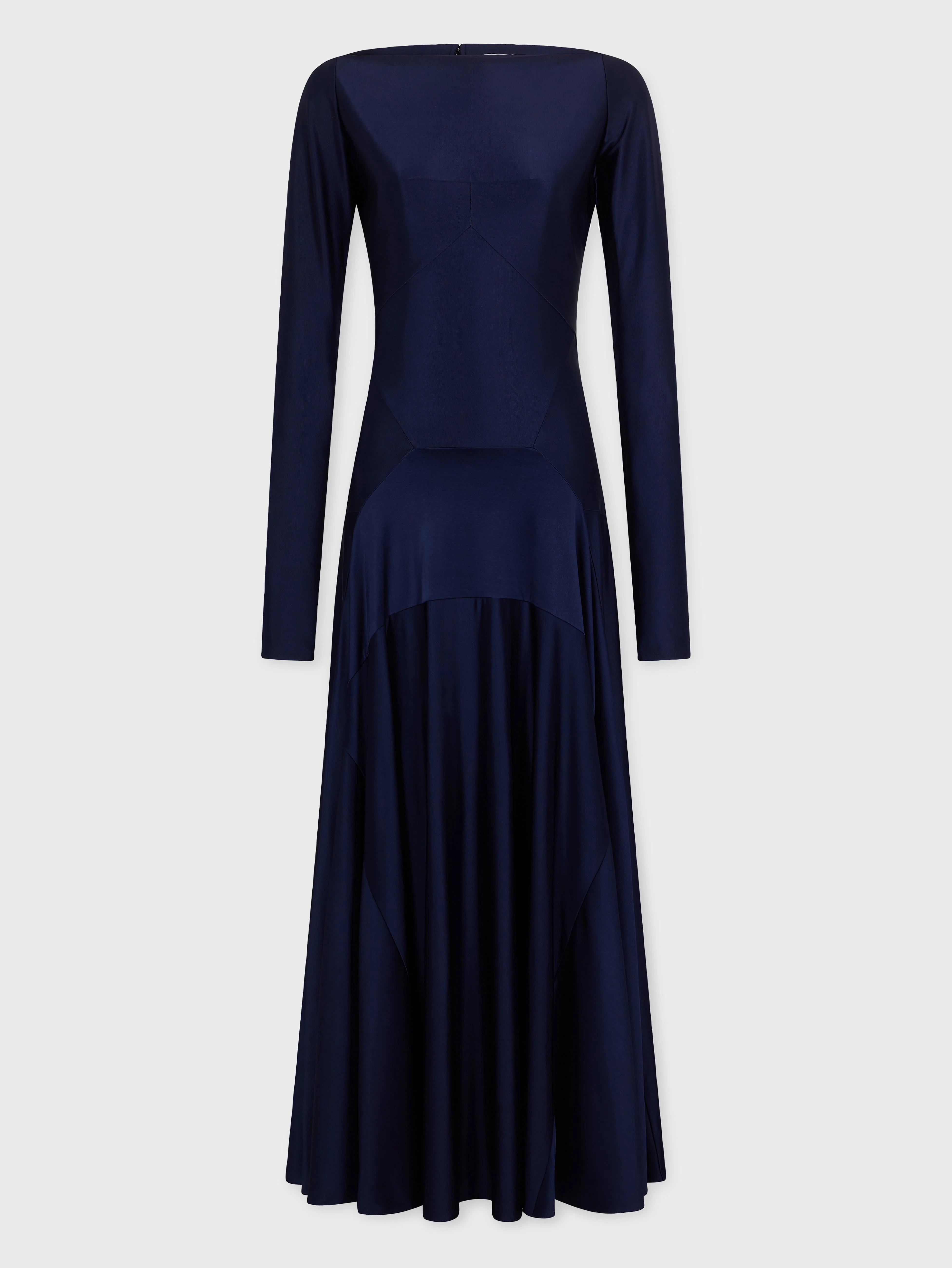 LONG DRESS IN JERSEY WITH GODET DETAILS - 1