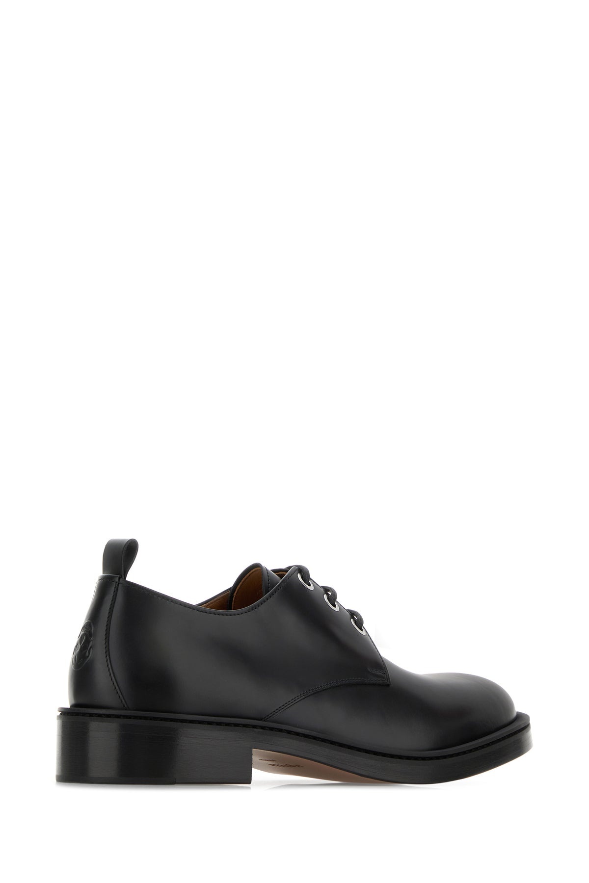 Black leather lace-up shoes - 3