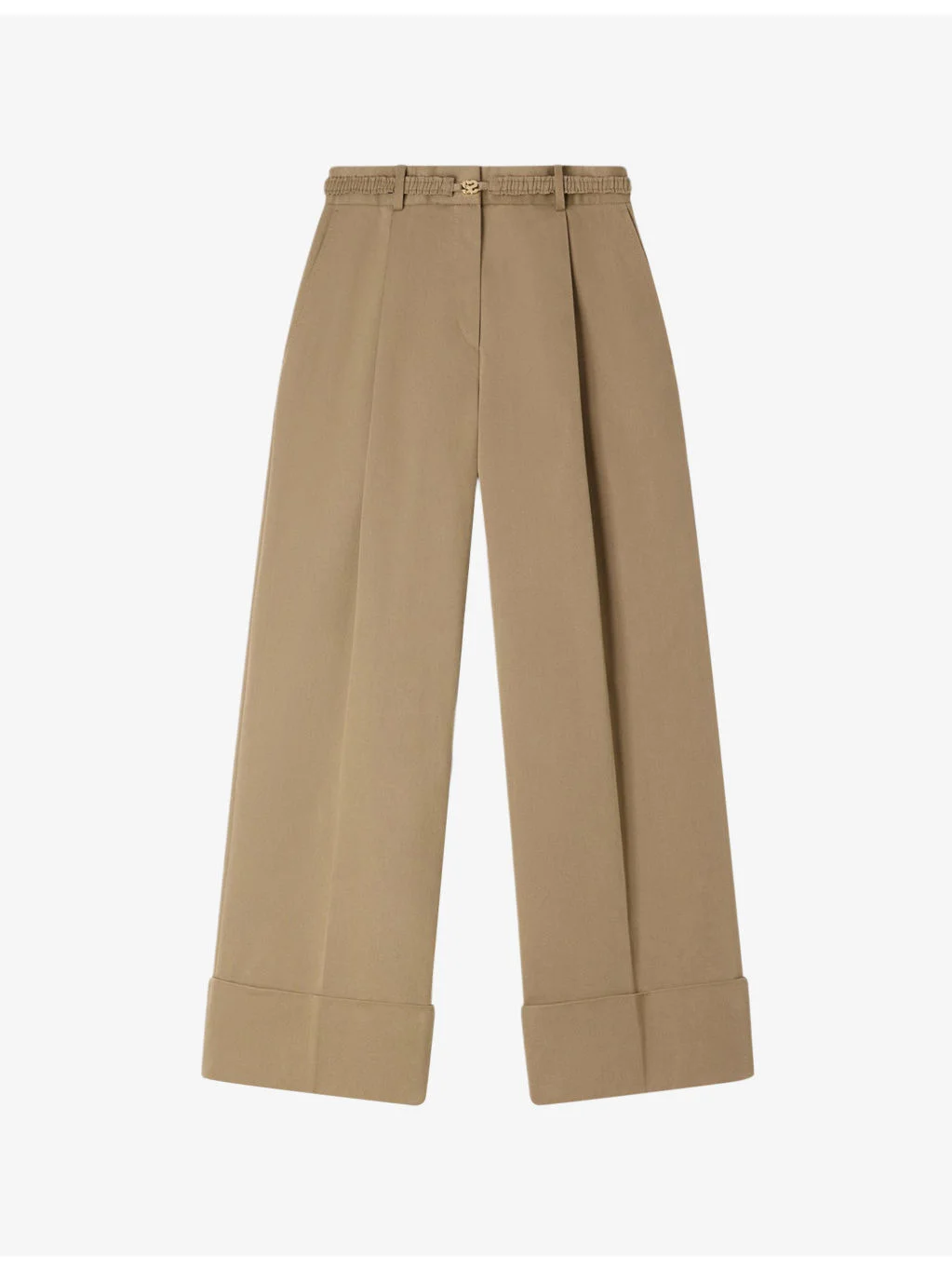 Wide-Leg High-Rise Cotton-Blend Suit Trousers - 1