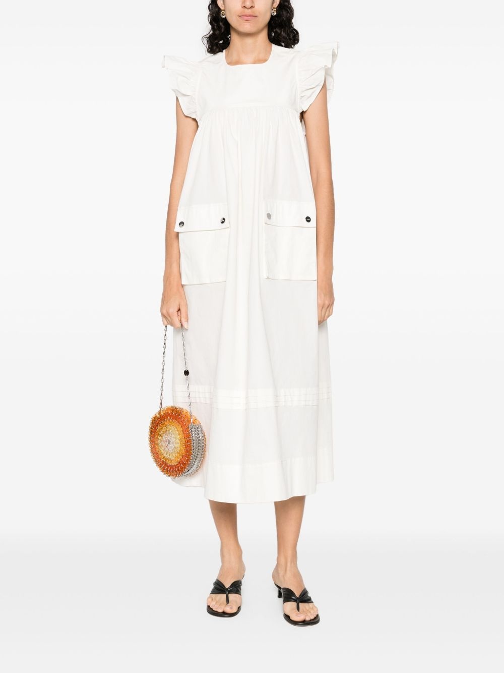 ruffle-detail midi dress - 2