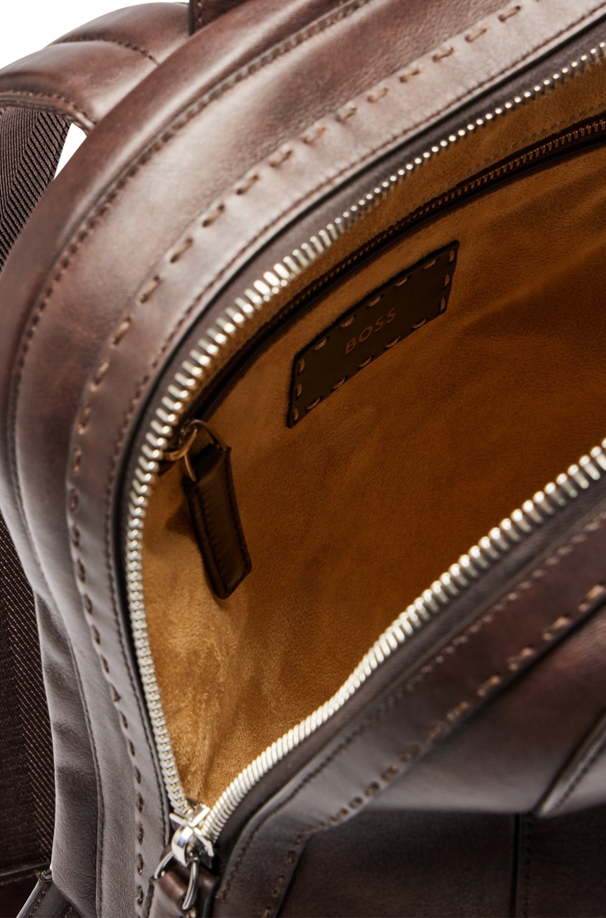 LEATHER BACKPACK WITH EMBOSSED LOGO - 5