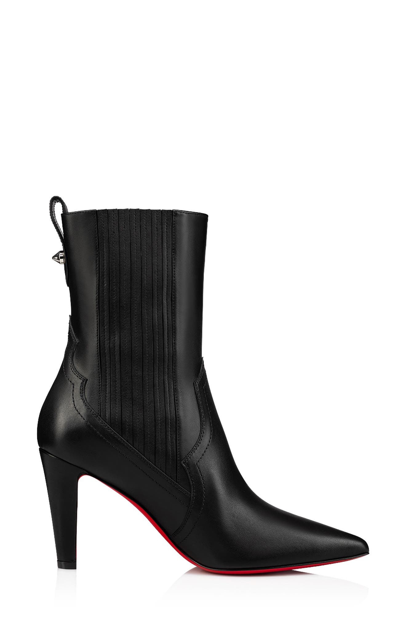 Christian Louboutin Santiag Pointed Toe Bootie in Black at Nordstrom - 3