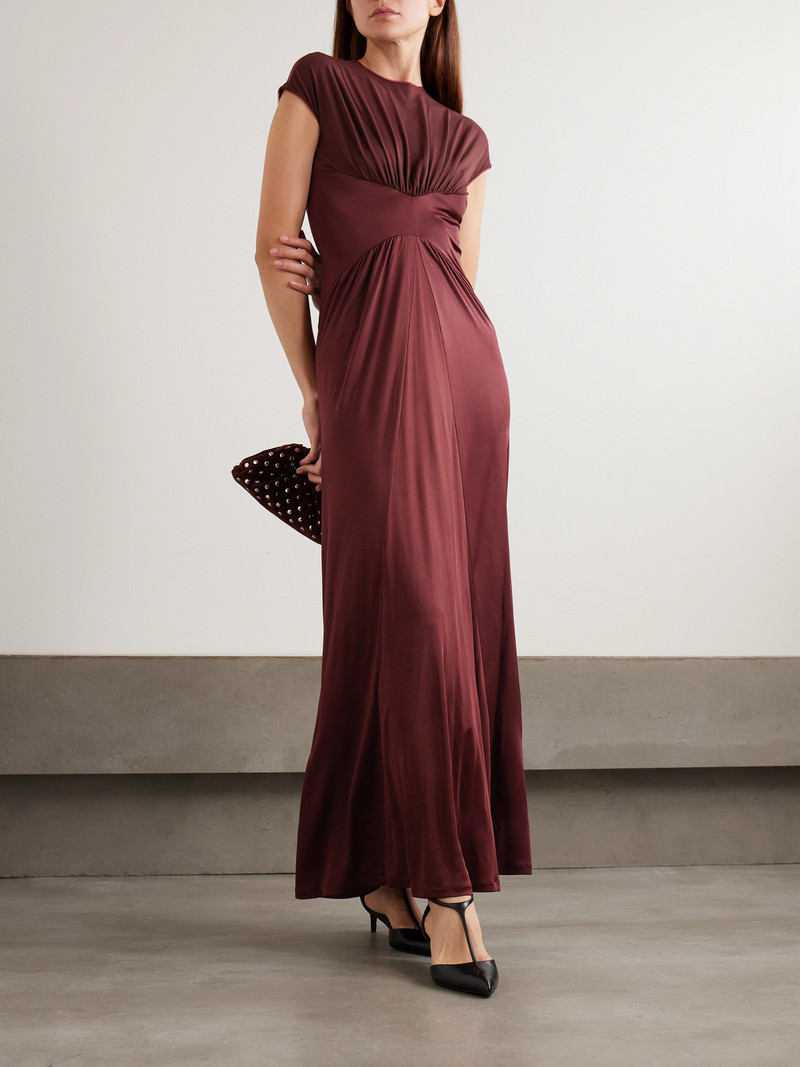 GALVAN Gathered Satin-jersey Gown outlook