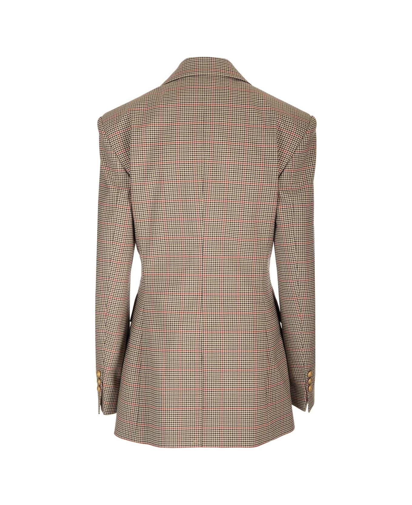 Houndstooth Wool Blazer - 2