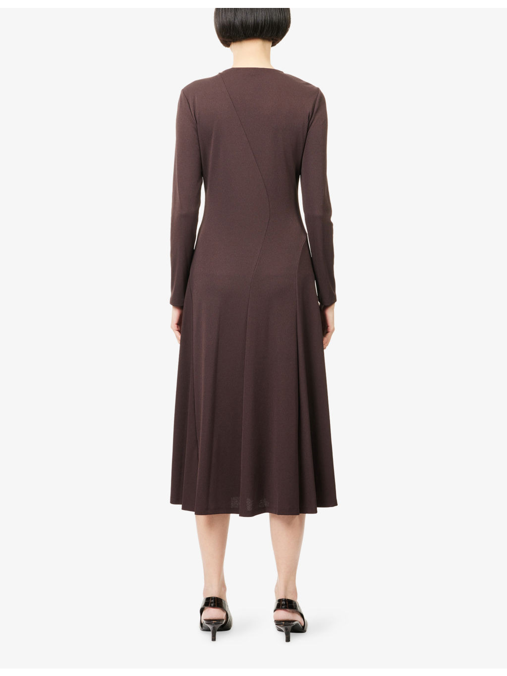 Twist Flared Woven Midi Dress - 4