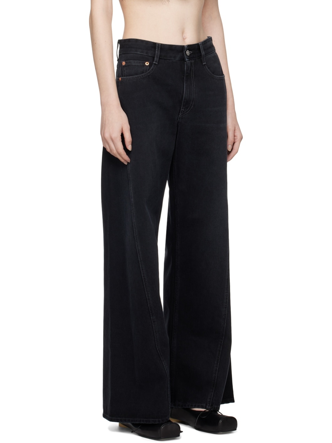 MM6 Maison Margiela Black Twisted Jeans | REVERSIBLE