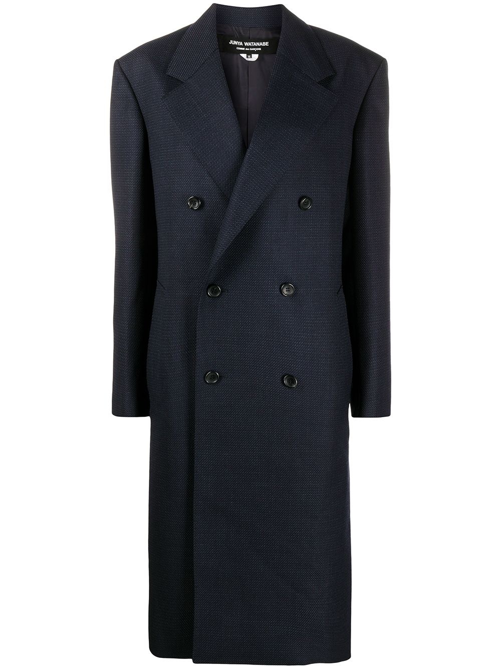 double-breasted wool midi coat - 1