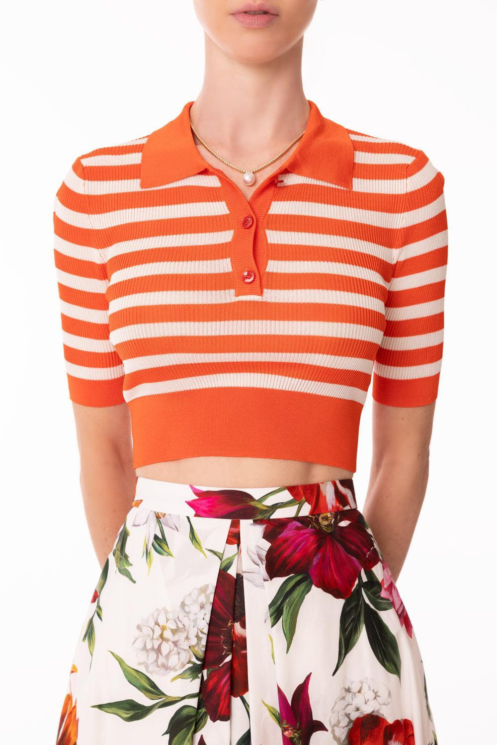 Cropped Stripe Polo - 3