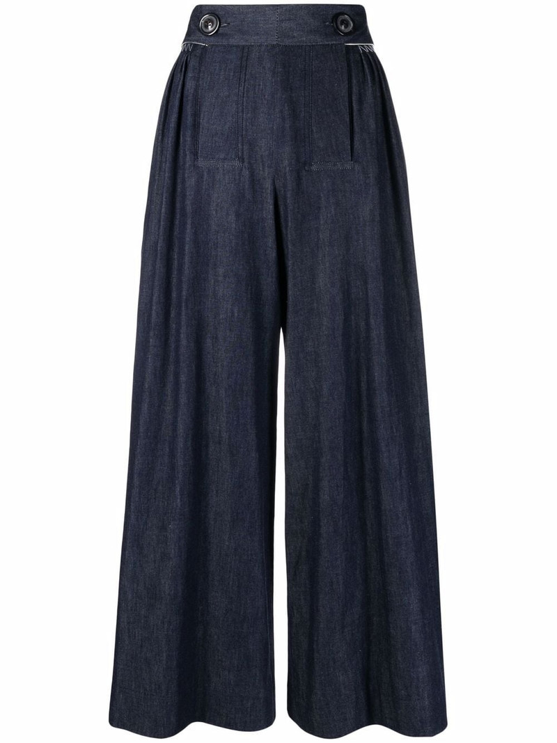 wide leg denim trousers 1