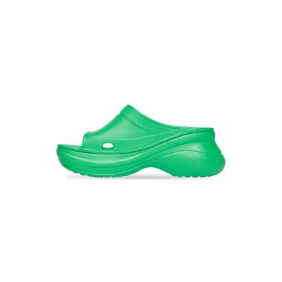 BALENCIAGA Men's Pool Crocs™ Slide Sandal in Green outlook